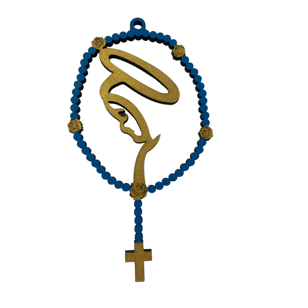 Wooden Carved Rosary Wall Decor of Assorted Colors