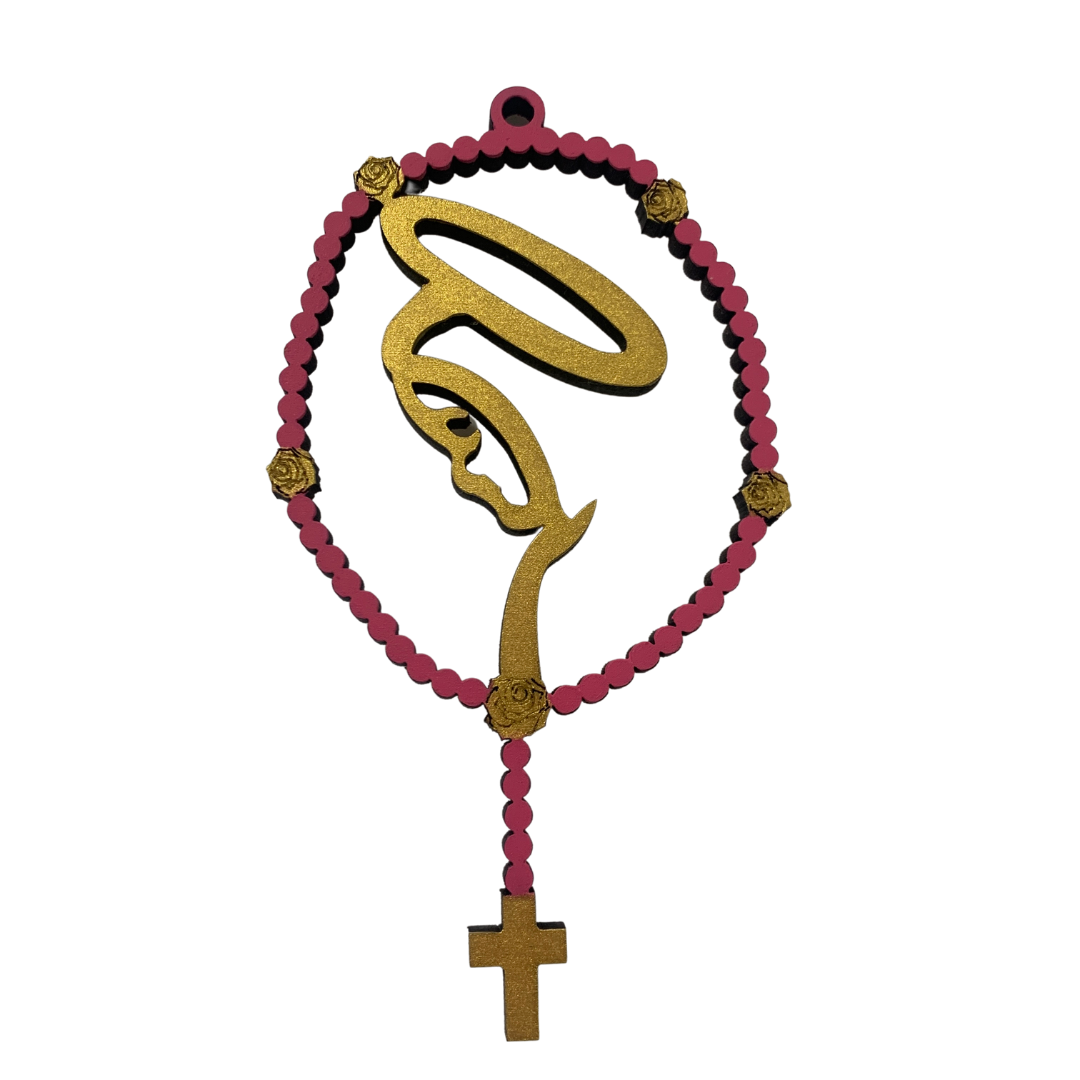 Wooden Carved Rosary Wall Decor of Assorted Colors