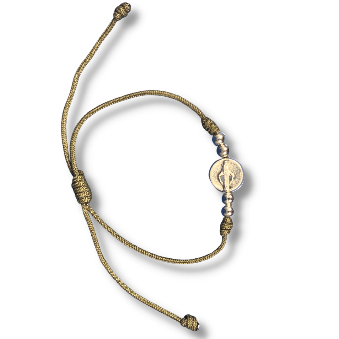 Cord Bracelet with Miraculous Medal of Assorted Colors