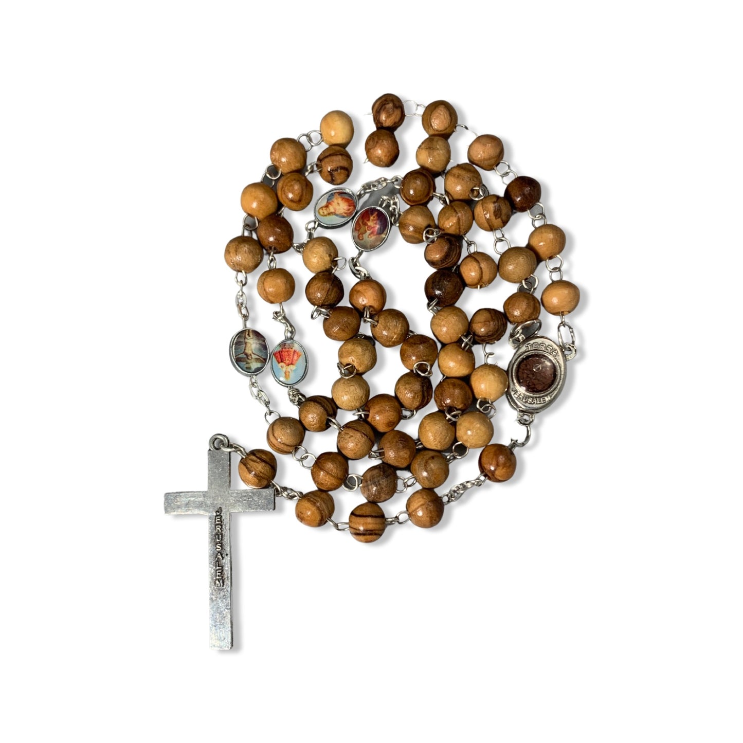 Olive Wood All Saints Rosary with Soil