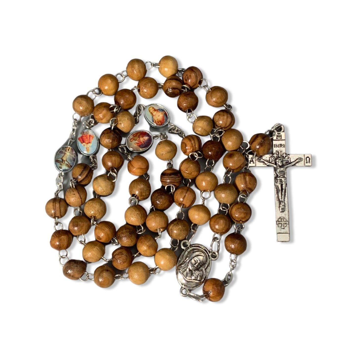 Olive Wood All Saints Rosary with Soil