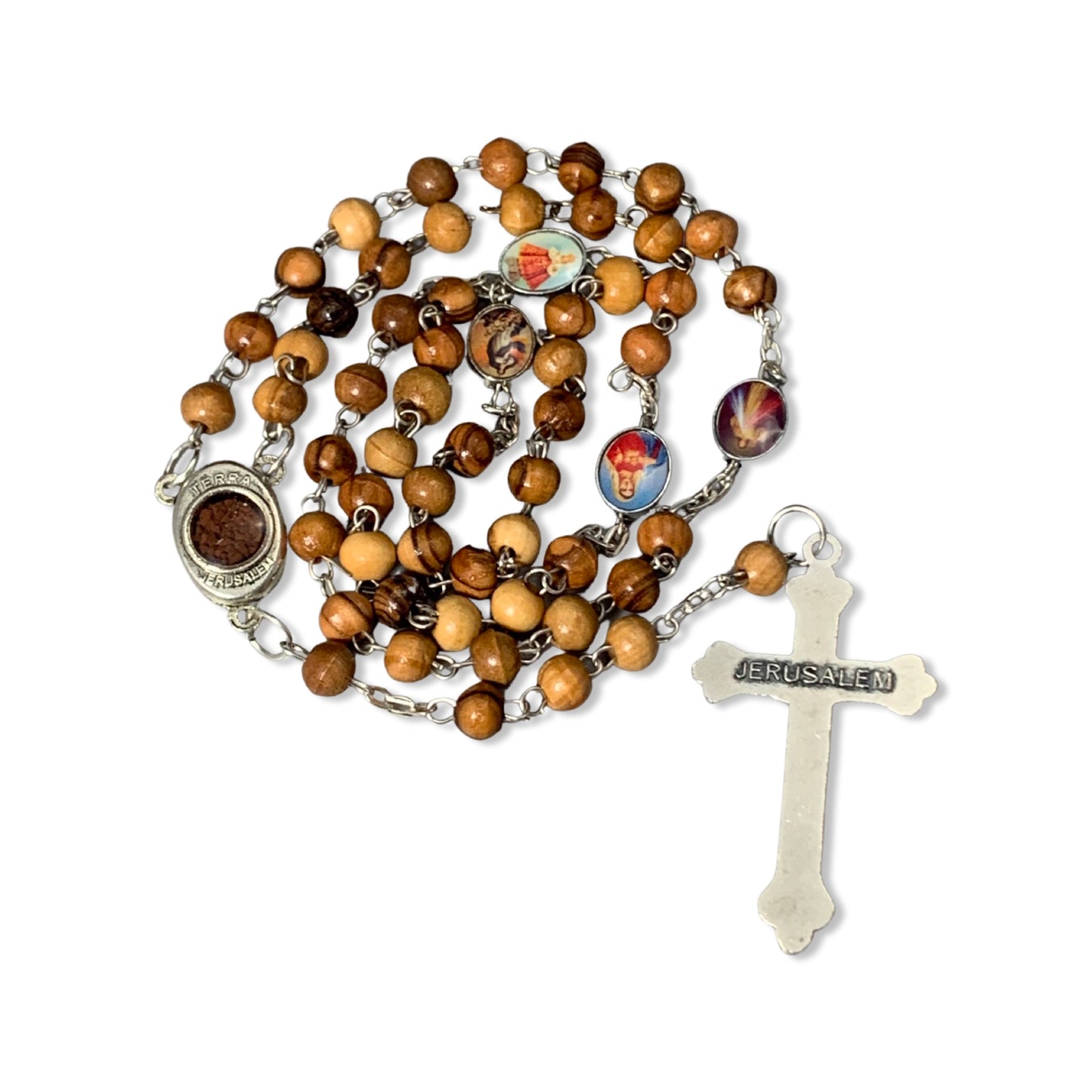 Olive Wood All Saints Rosary with Soil