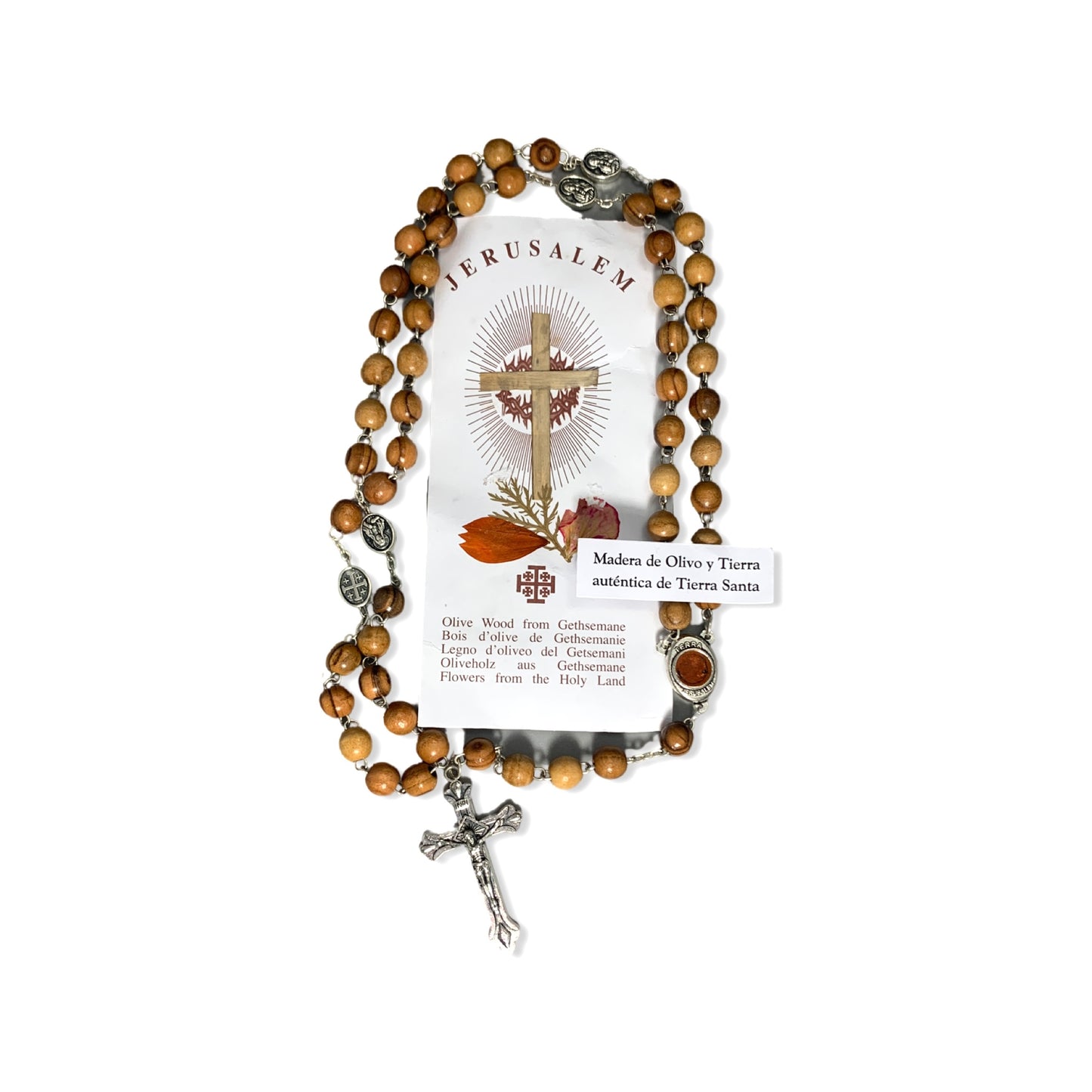 Olive Wood All Saints Rosary with Soil