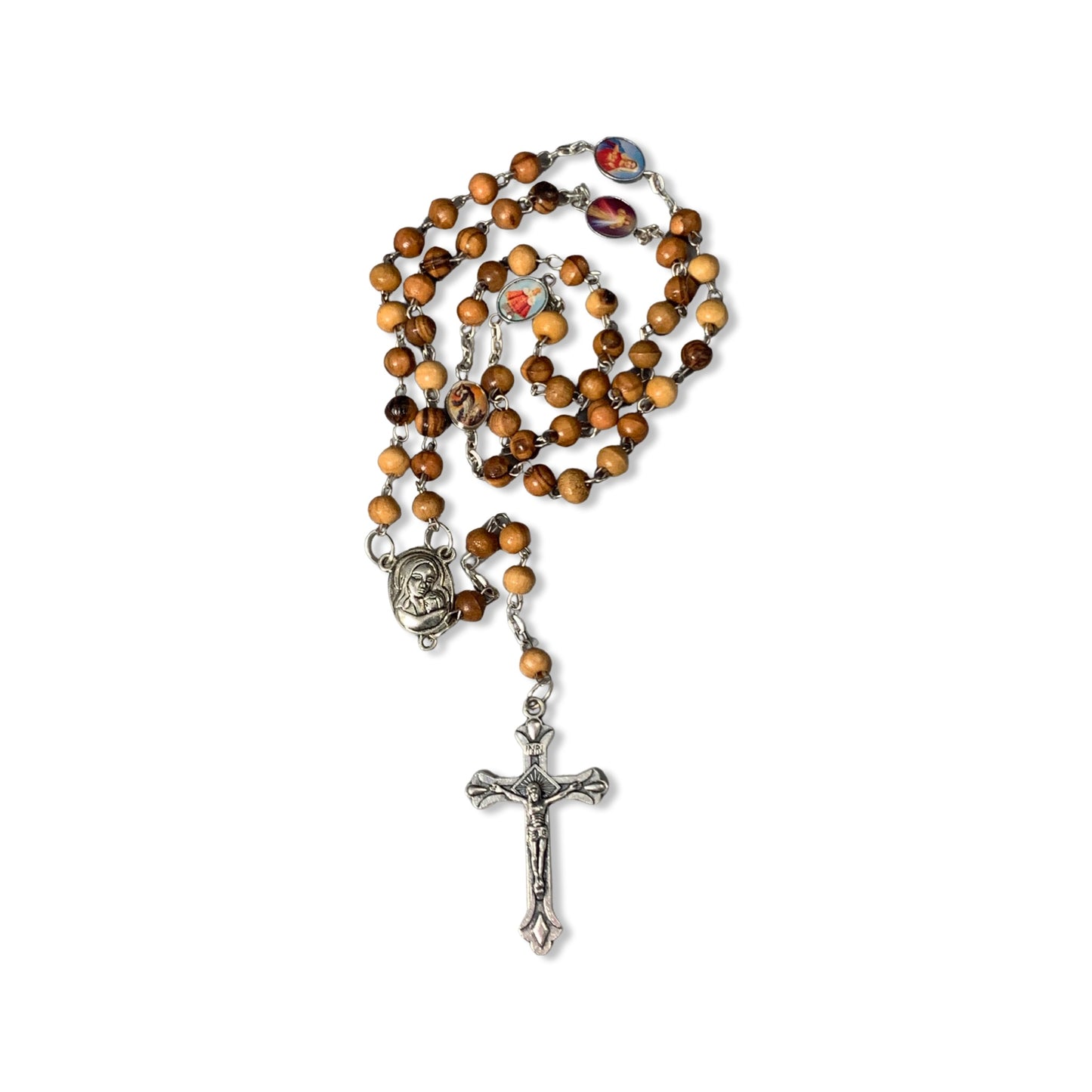 Olive Wood All Saints Rosary with Soil