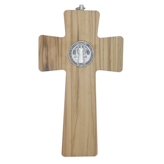 Olive Wood Colored St. Benedict Crucifix