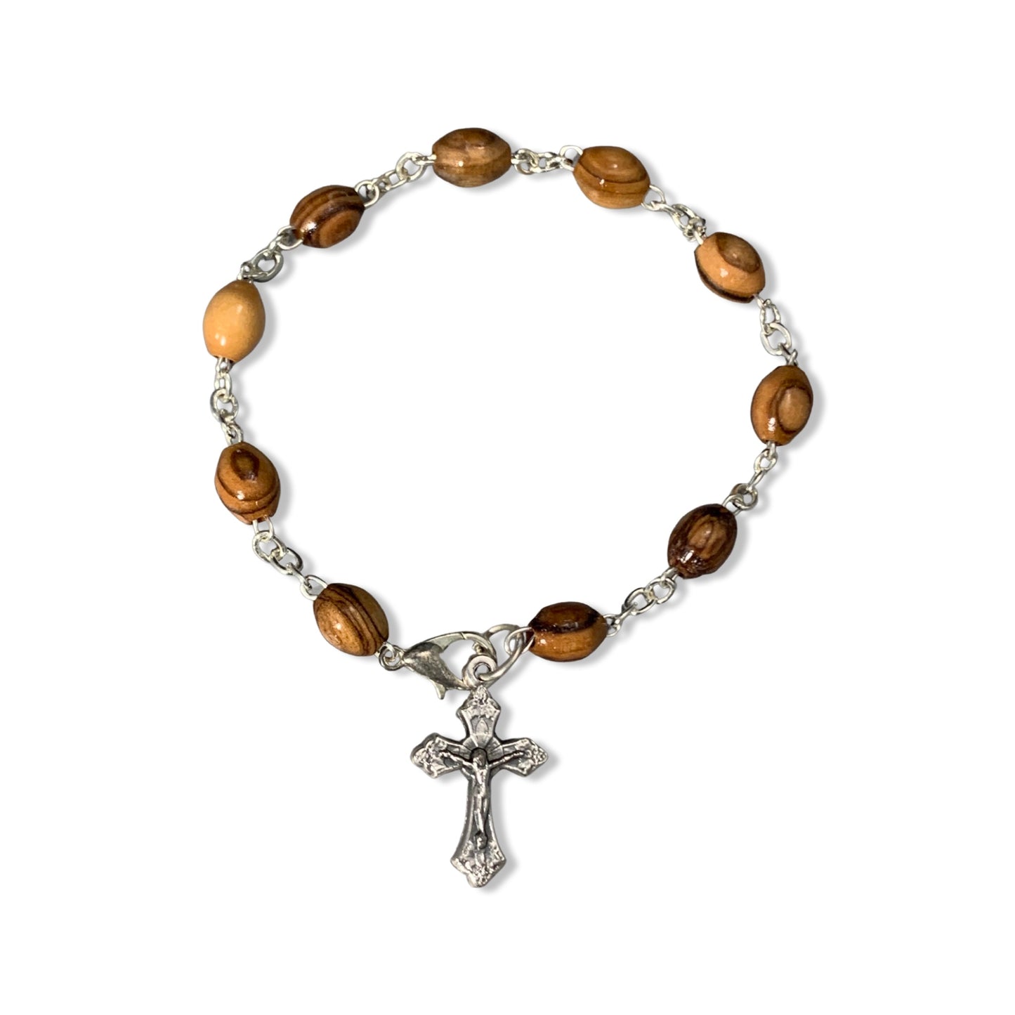 Amazon.com: 1 X Wood Rosary Bracelet with Colorful Religious Icons & Beads  - Shiny Mahogany Wood : Arts, Crafts & Sewing