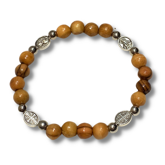 Olive Wood Immaculate Heart Bracelet