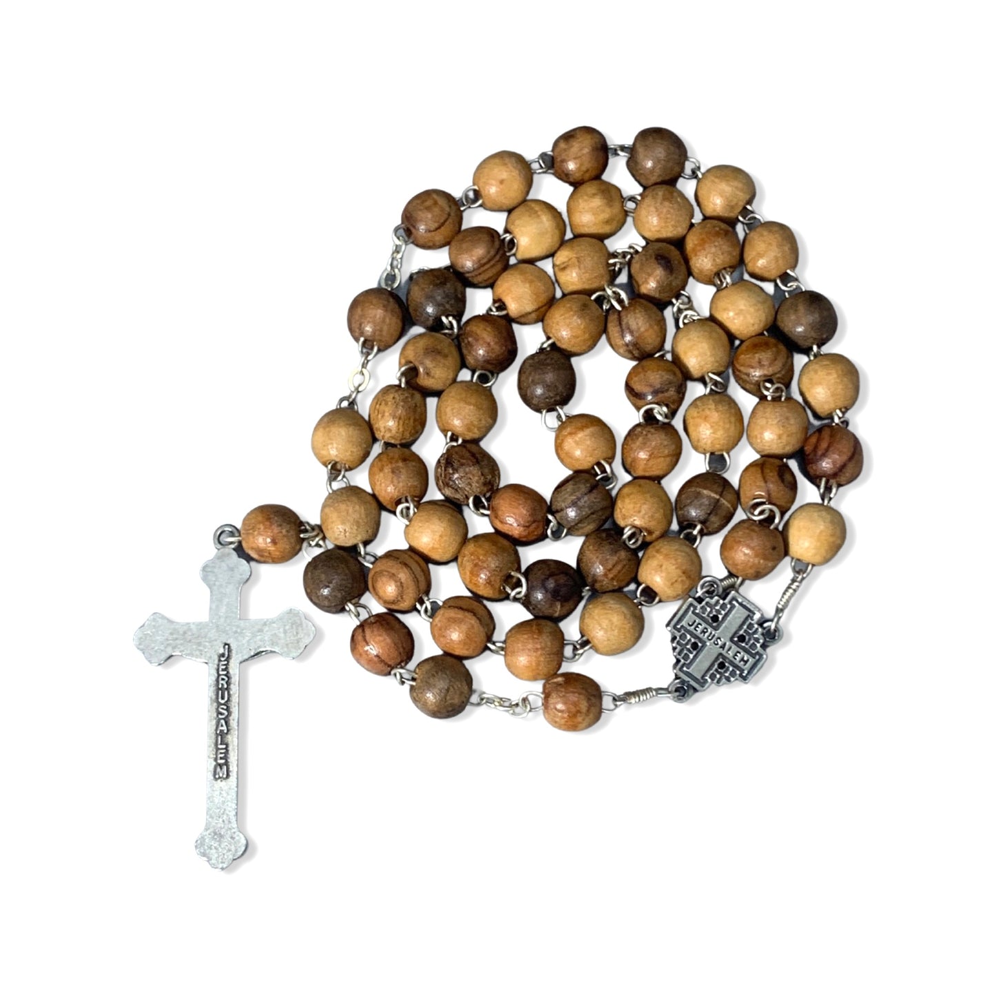 Olive Wood Jerusalem Cross Rosary