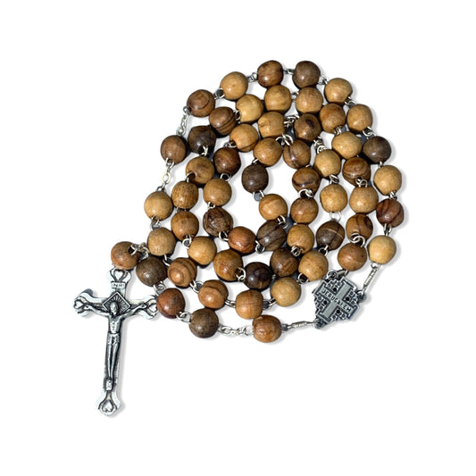 Olive Wood Jerusalem Cross Rosary