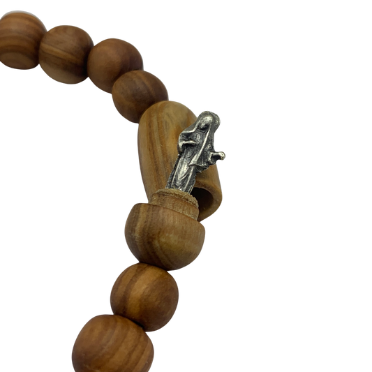 Olive Wood Queen of Peace Bracelet