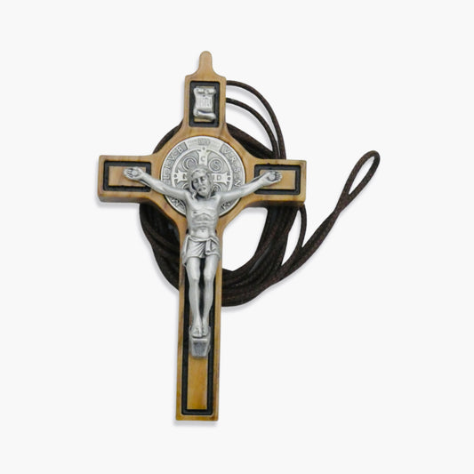 Wood St. Benedict Crucifix Pendant