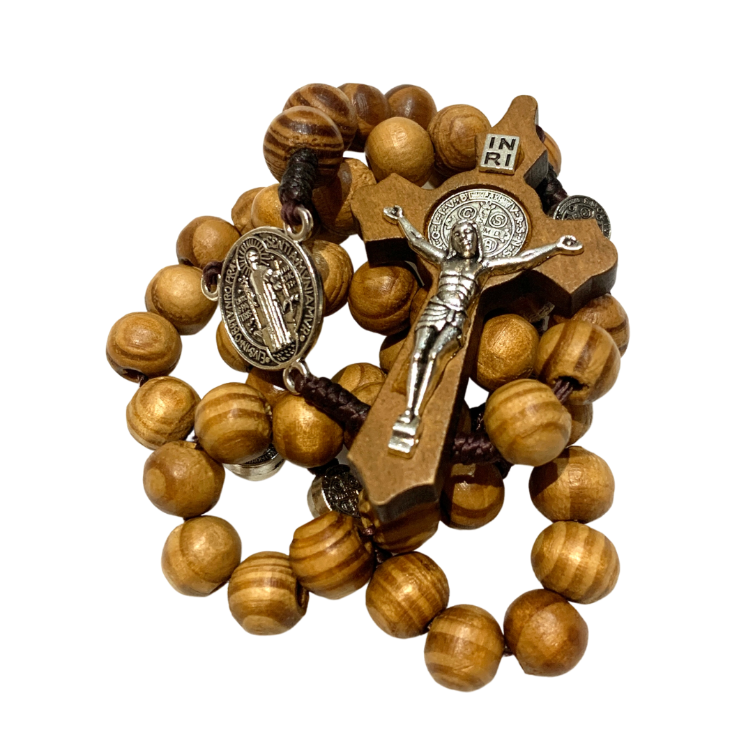 Brass Olive Wood Rosary - Sisters of Carmel