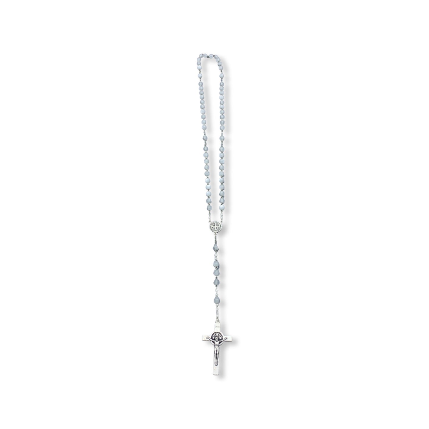 Opaque Pearl St. Benedict Rosary