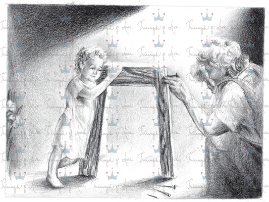 Original St. Joseph and Baby Jesus Working Print by SCTJM
