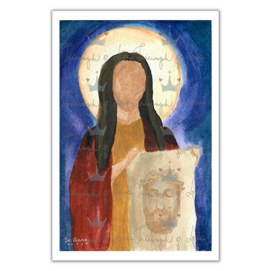 Original St. Veronica and the Holy Face Color Print by SCTJM