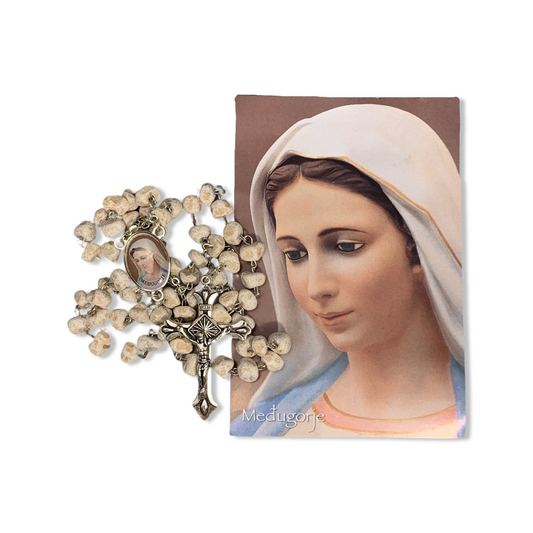 Queen of Peace Stone Rosary with Chain