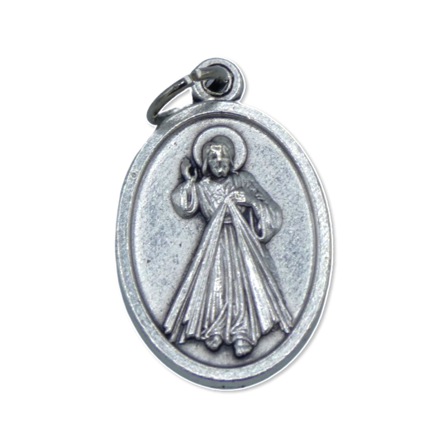 Queen of Peace Two-Sided Medal with Divine Mercy