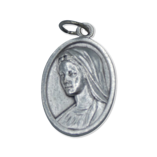 Queen of Peace Two-Sided Medal with Divine Mercy