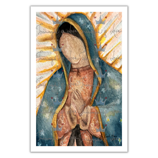 Original Our Lady of Guadalupe Watercolor Print by SCTJM