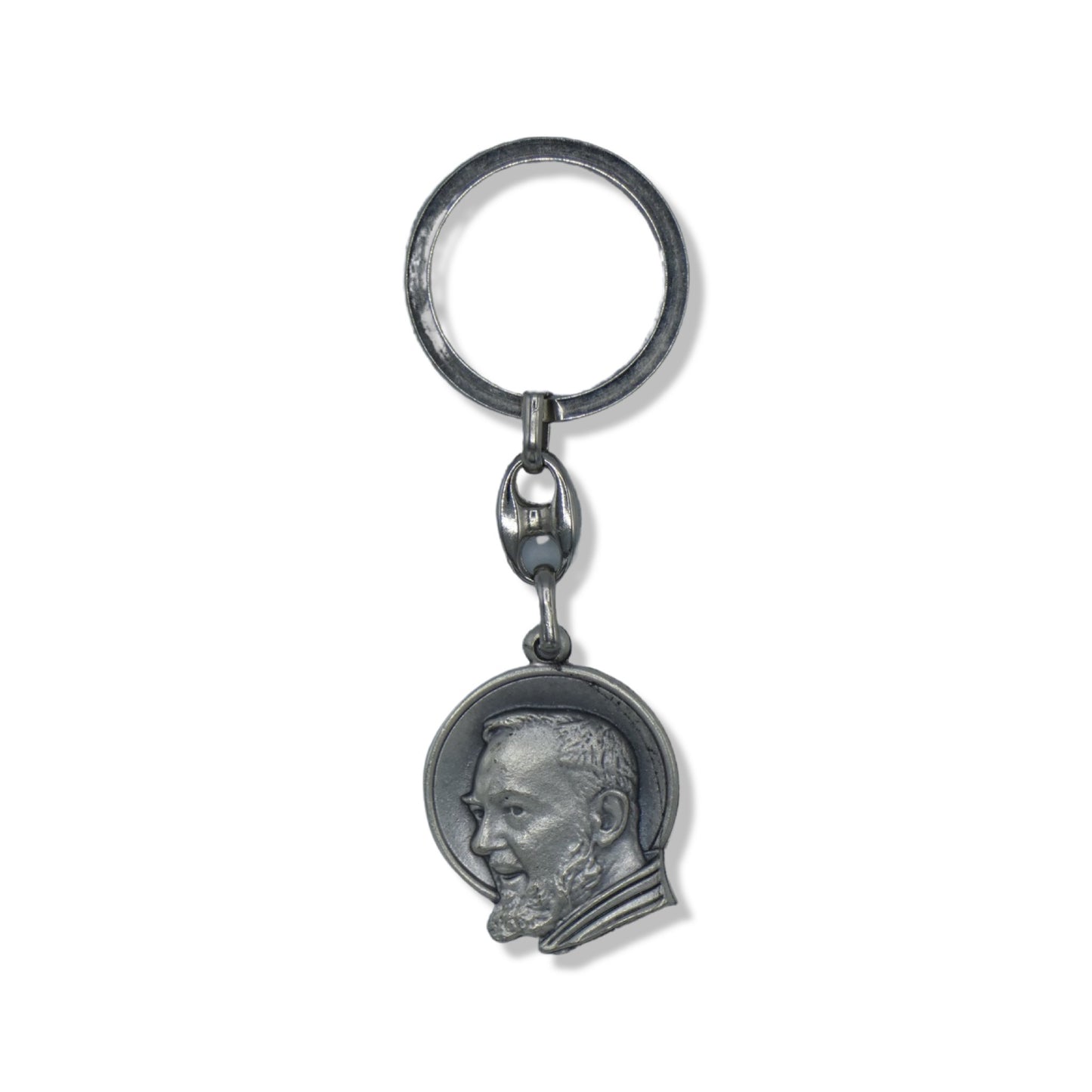 Padre Pio Bust with Halo Keychain