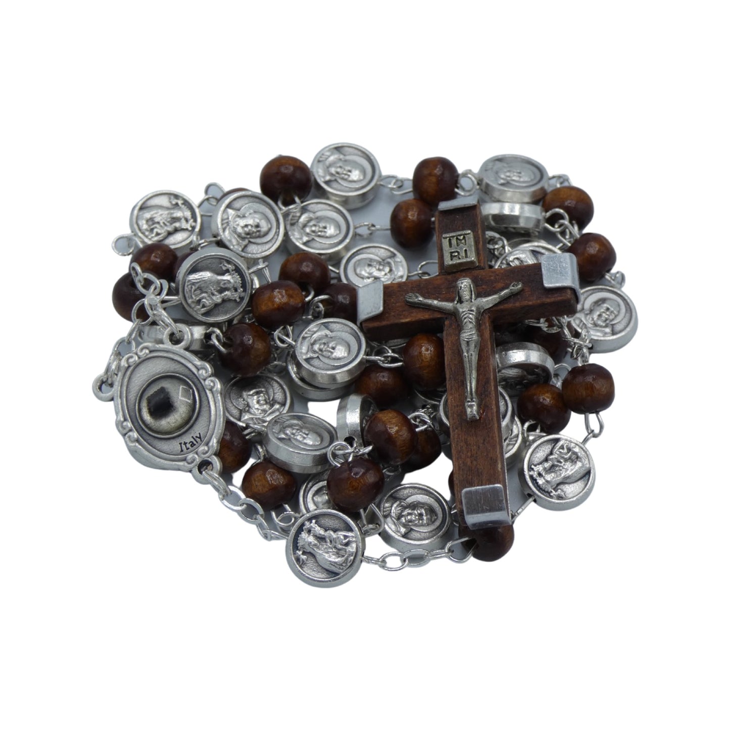 Padre Pio Medals Rosary with Relic