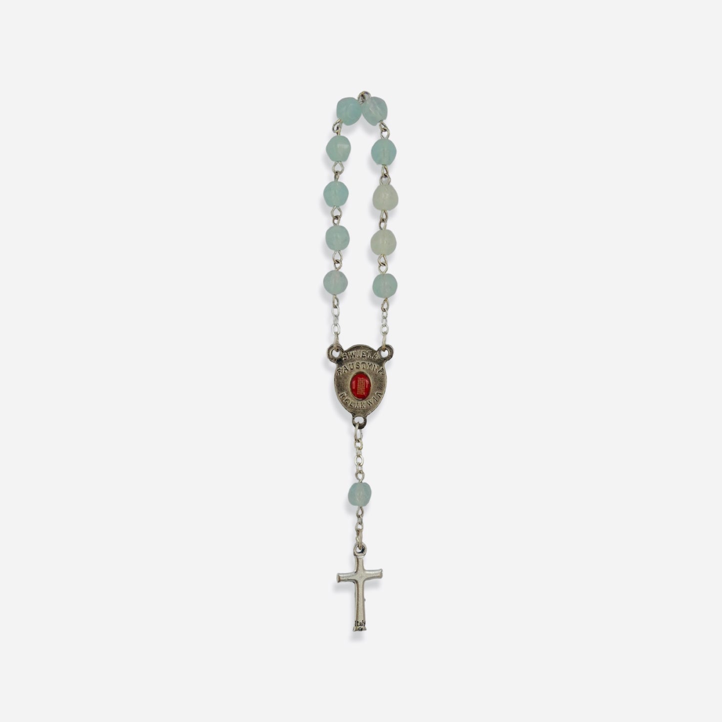 Pastel St. Faustina Decade Rosary with Relic