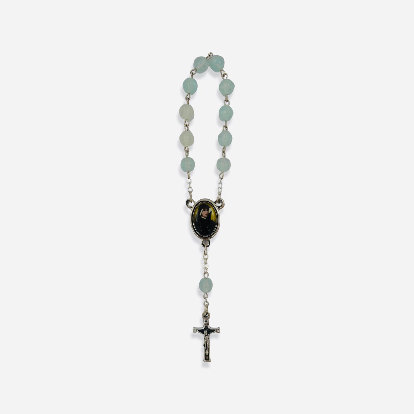Pastel St. Faustina Decade Rosary with Relic