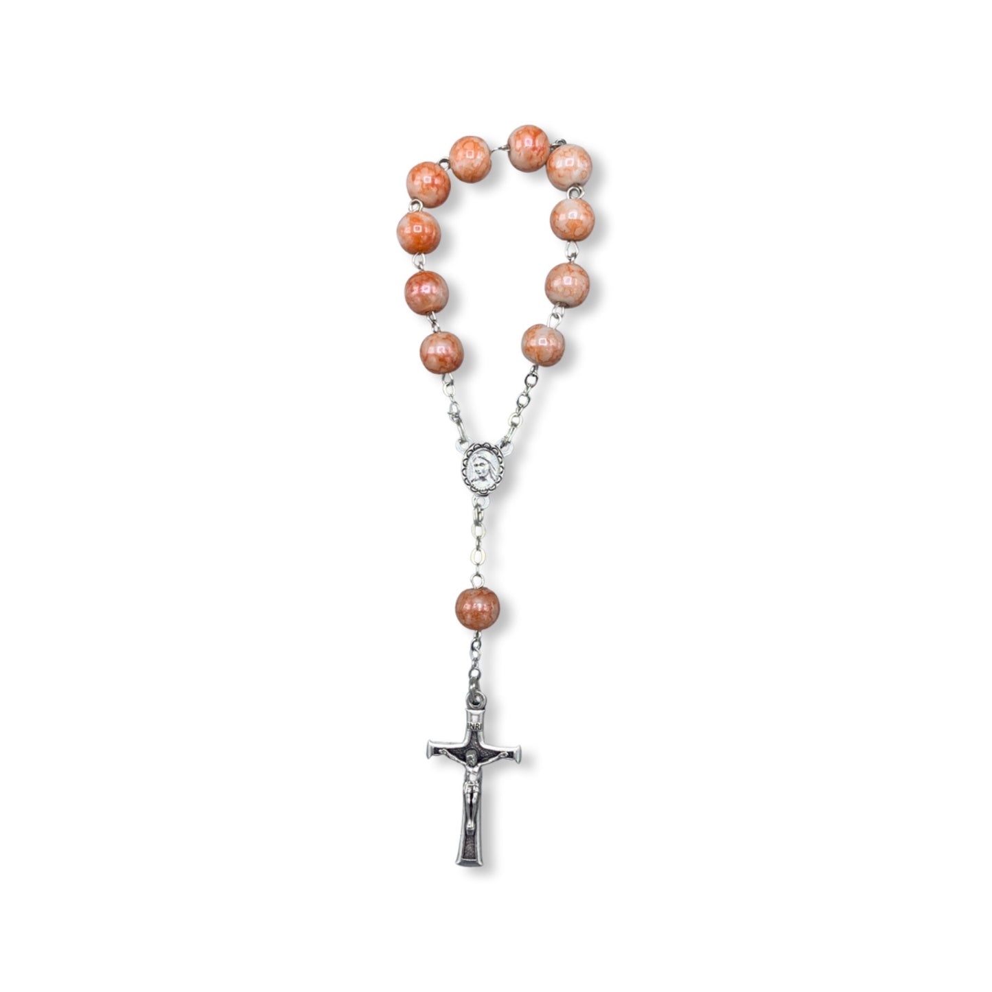 Marble Queen of Peace Decade Rosary of Assorted Colors