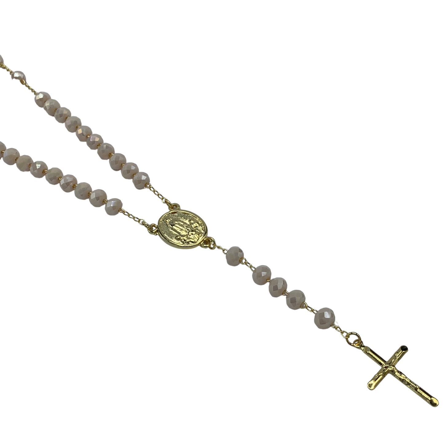 Gold Plated Fatima Rosary Necklace of Assorted Colors