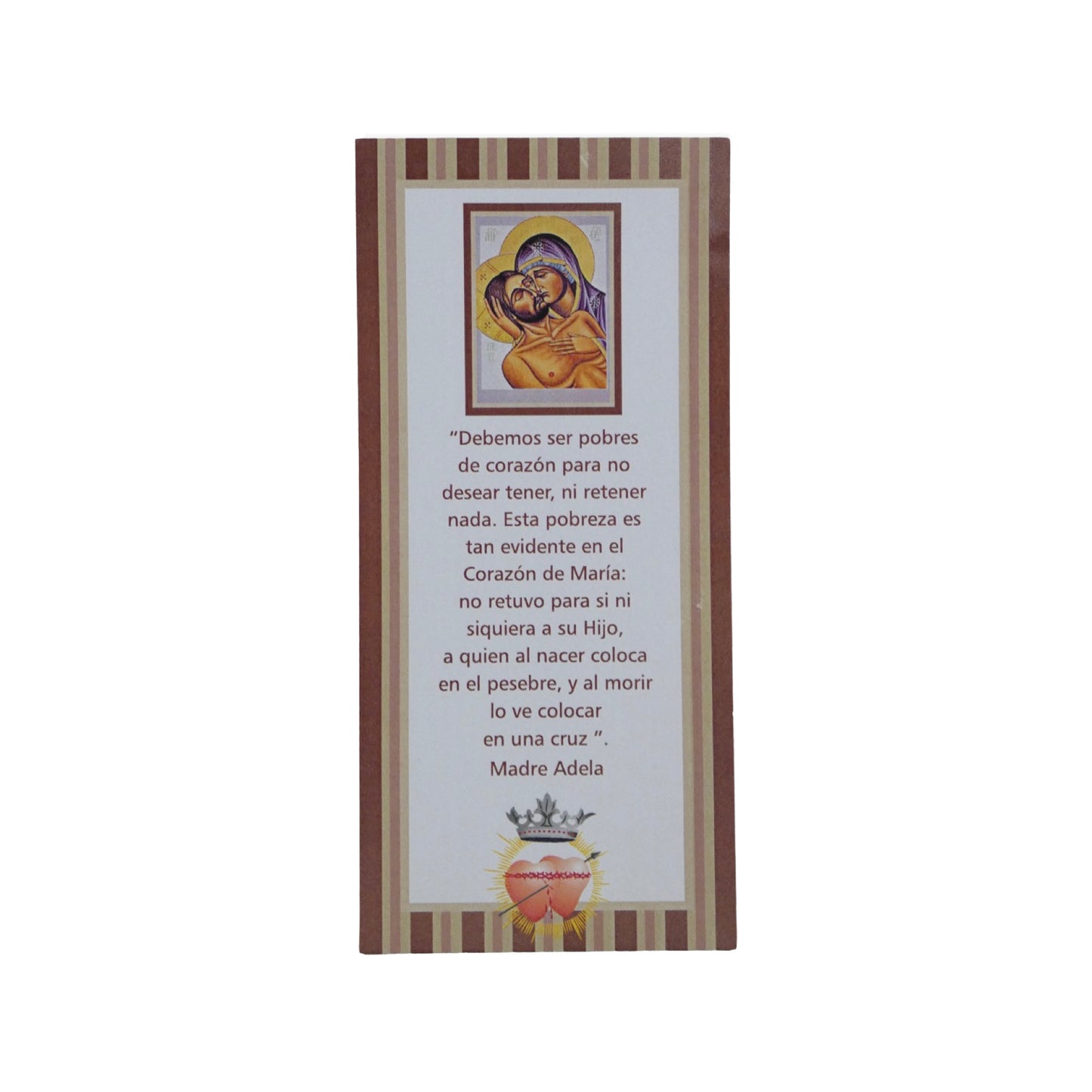 "Pobreza de Corazon" Prayer Card by Mother Adela, SCTJM Foundress