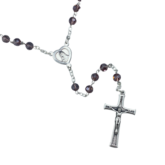 Crystal Fatima Heart Rosary