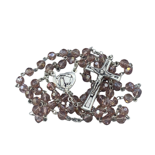 Crystal Fatima Heart Rosary