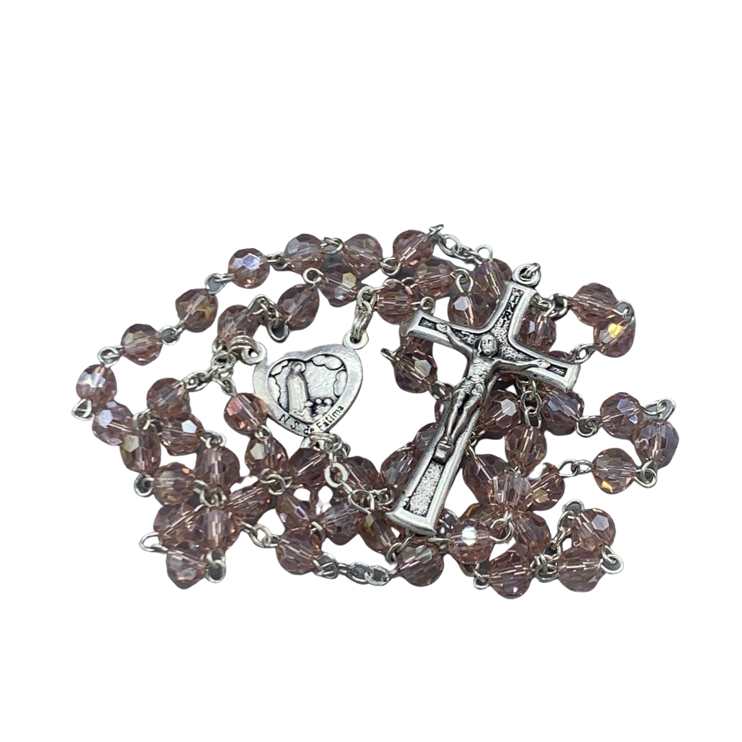 Crystal Fatima Heart Rosary