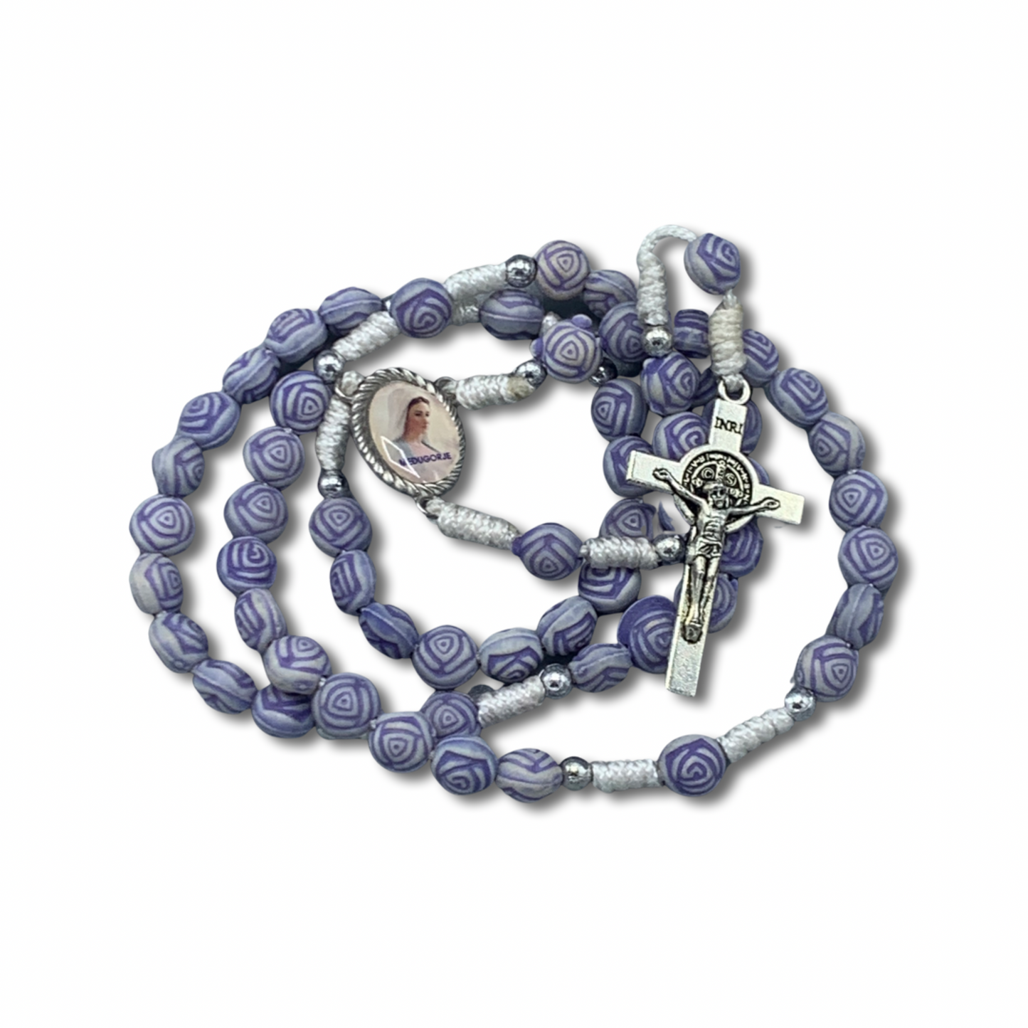 Floral Bead Queen of Peace Rosary