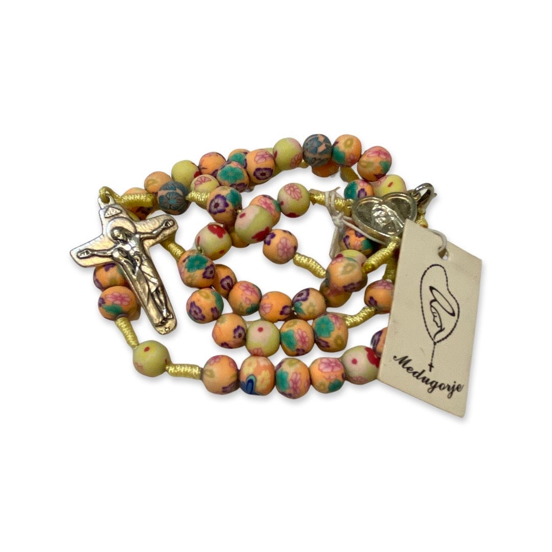 Queen of Peace FIMO Rosary of Assorted Colors Medjugorje