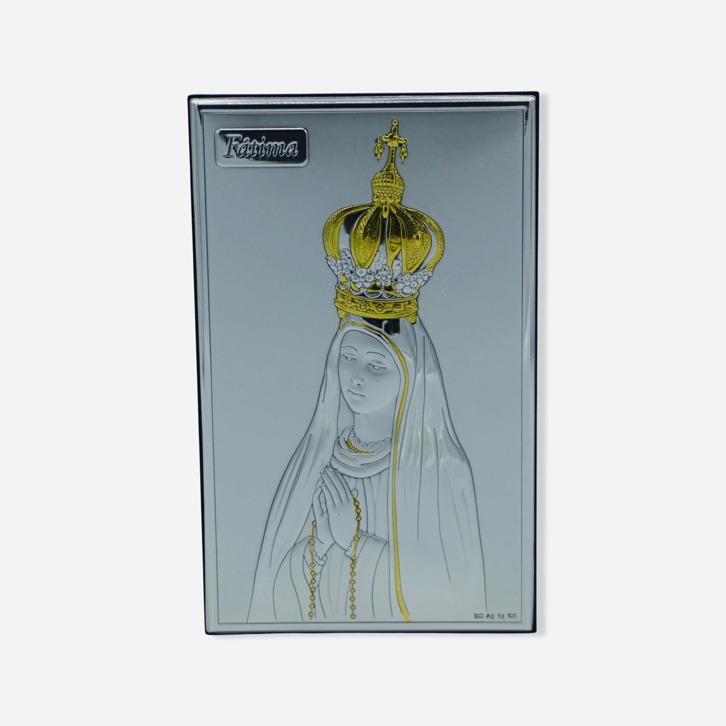 Rectangular Colored Silver Image of Our Lady of Fatima