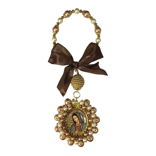 Rose Gold Guadalupe and St. Michael Door Hanger