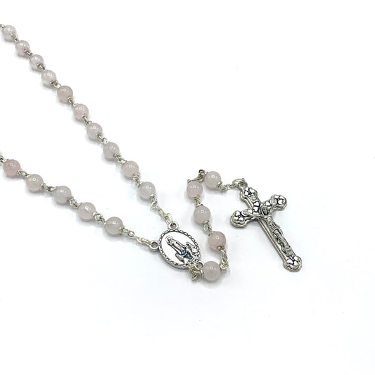 Rose Quartz Fatima Rosary