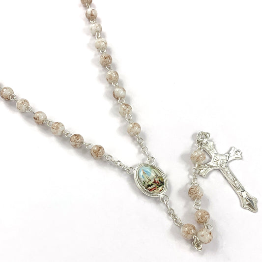 Rose Quartz Marble Fatima Rosary