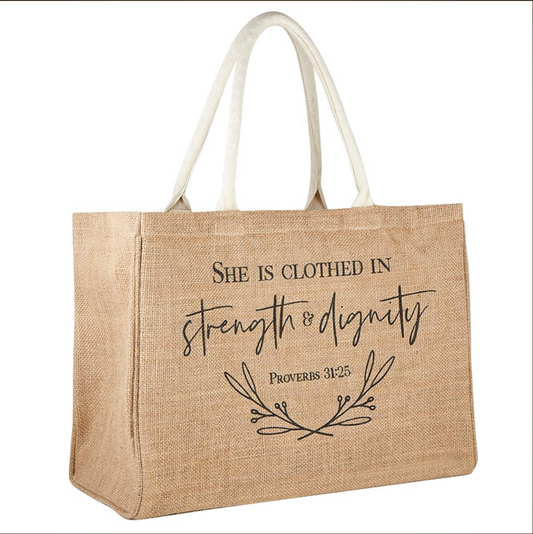 She is Clothed in Strength & Dignity Tote Bag