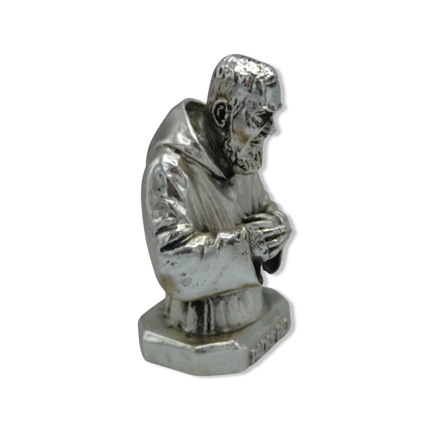 Silver Colored Padre Pio Statue