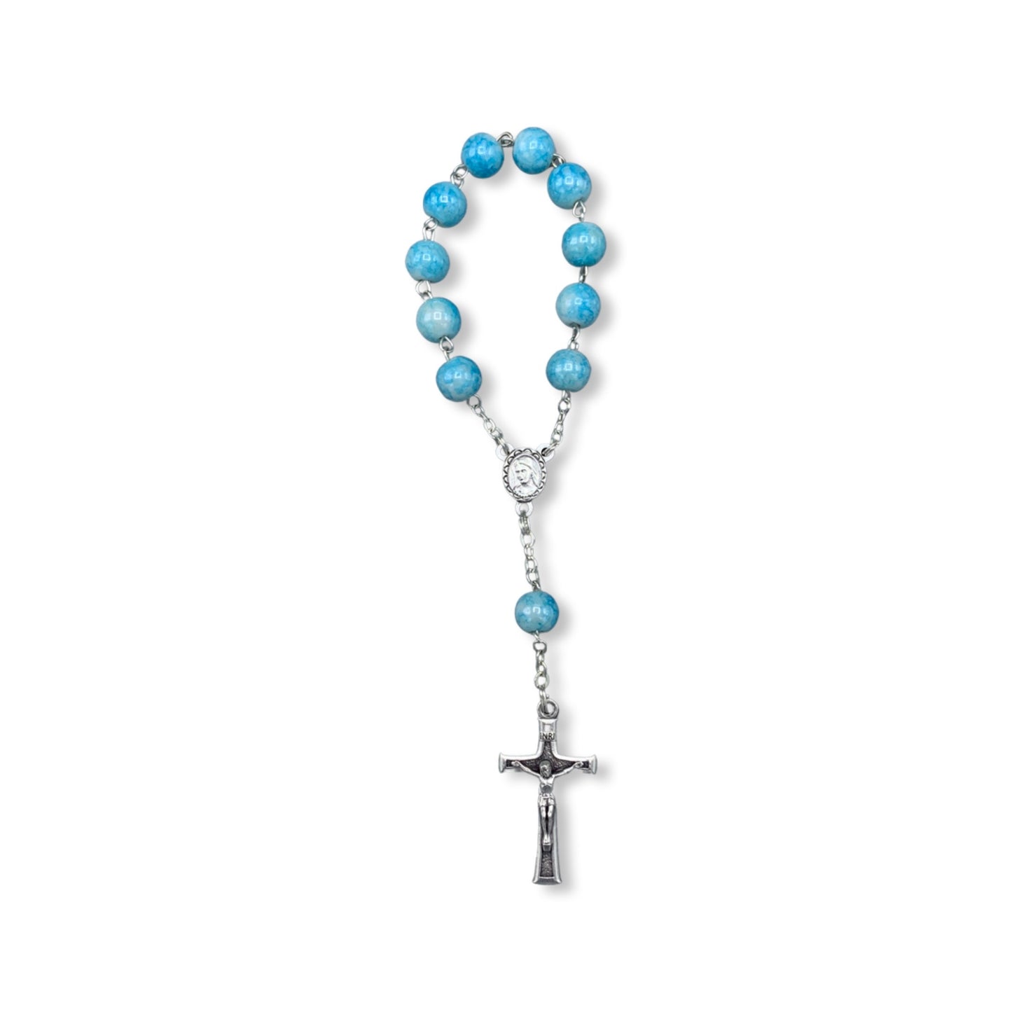 Marble Queen of Peace Decade Rosary of Assorted Colors