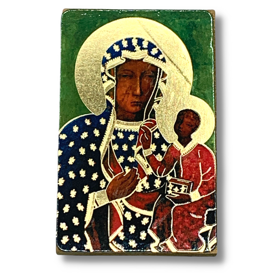 Small Wooden Our Lady of Częstochowa Icon