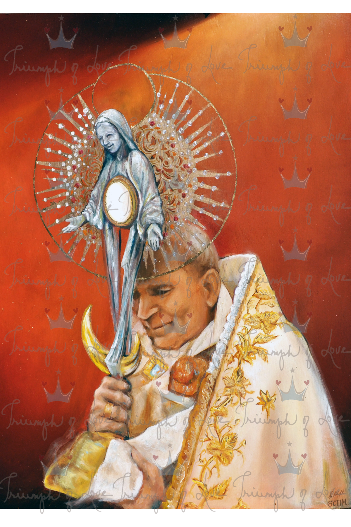 Original St. John Paul II Monstrance Color Print by SCTJM