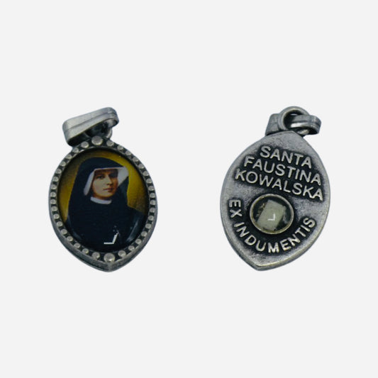St. Faustina Medal with Relic