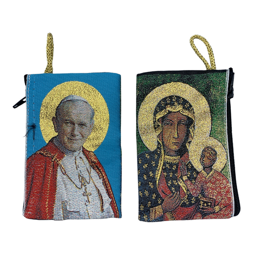 St. John Paul II and Our Lady of Czestochowa Pouch