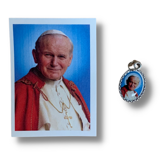 St. John Paul II Medal with Relic and Holy Card