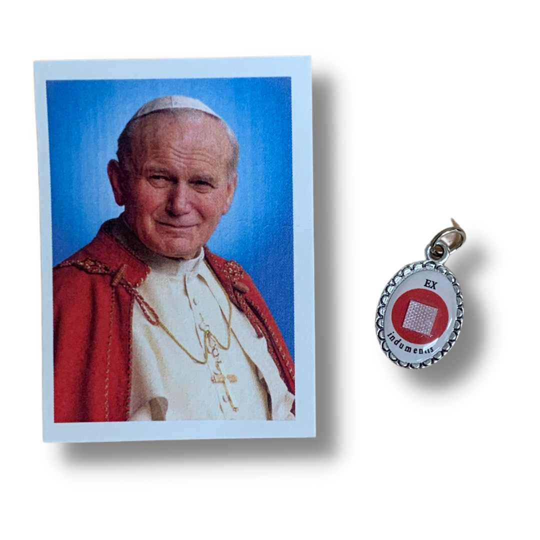 St. John Paul II Medal with Relic and Holy Card