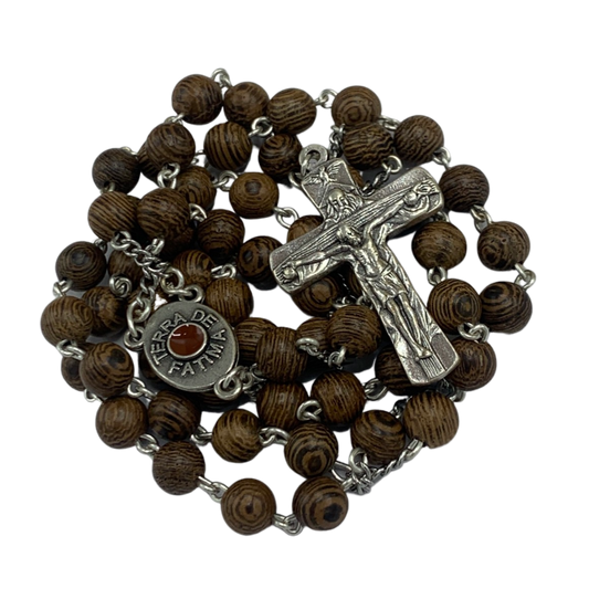 Striped Wood Fatima Rosary