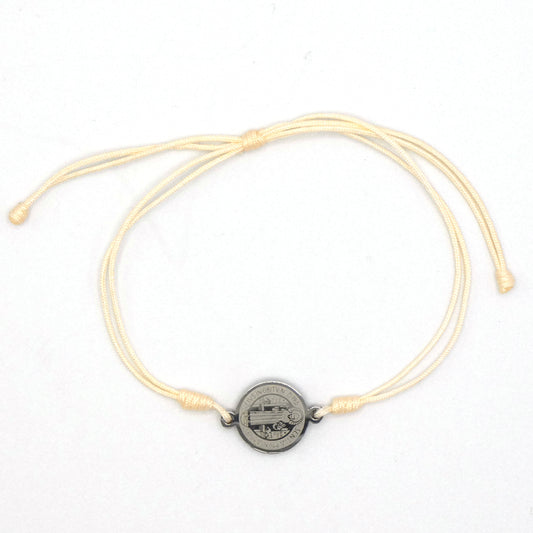 Etched St. Benedict Medal Bracelet of Assorted Colors